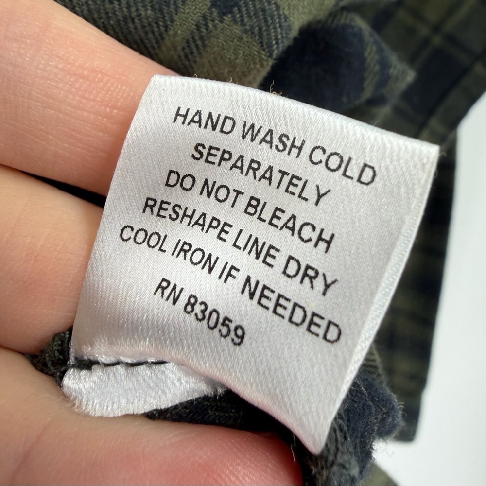 Two Thirty One Military Theme Patched Plaid Boyfriend Shirt Size M - Picture 7 of 11